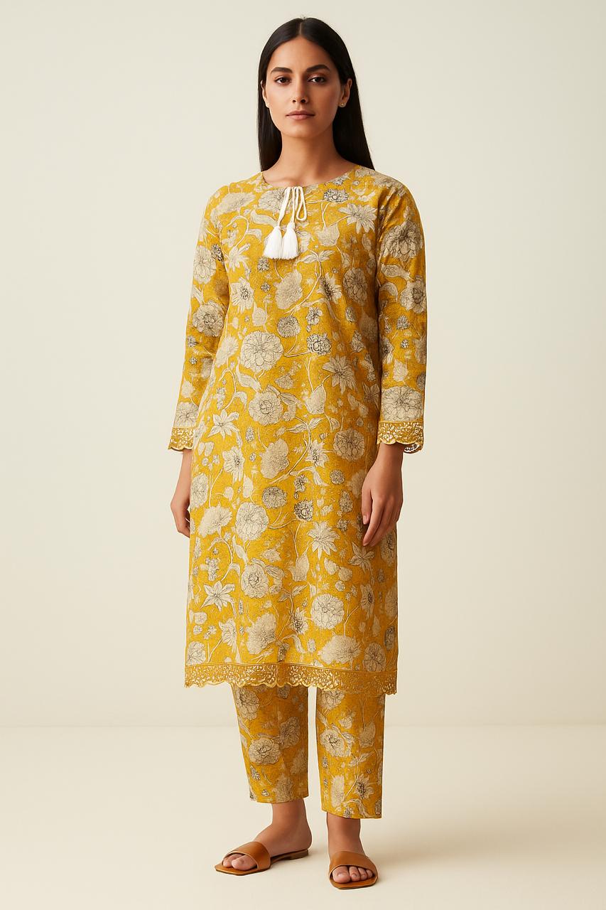 2PC Printed Lawn Stitch Suit