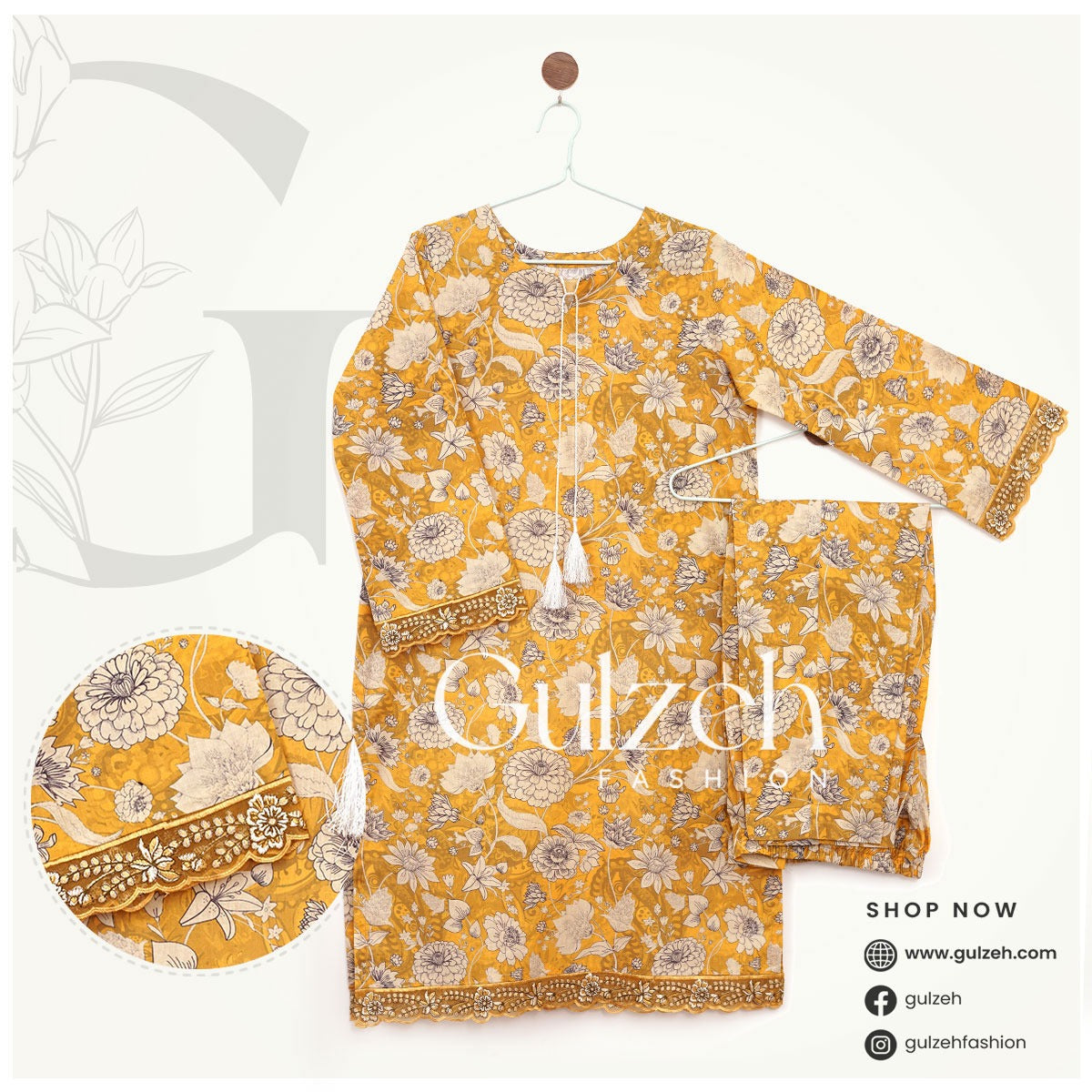 2PC Printed Lawn Stitch Suit